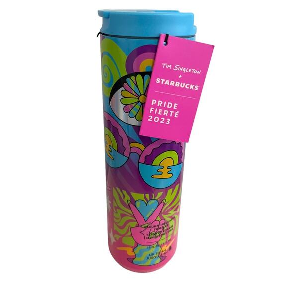 NWT STARBUCKS+ TIM SINGLETON Coffee Tea Tumbler Pride 2023 16 oz - Picture 1 of 7